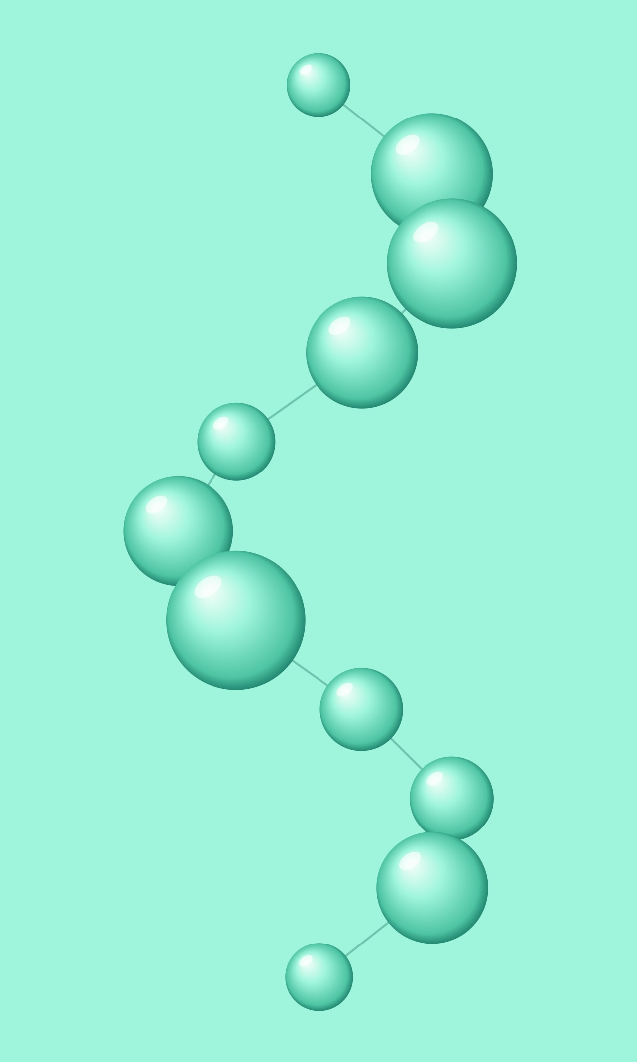 a chain of mint spheres